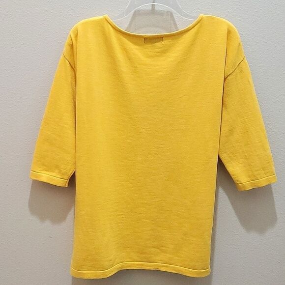 BUA/BUA RETRO SUNGLASSES SWEATER/TUNIC, Sz M, YELLOW, COTTON, NWOT - Picture 7 of 13